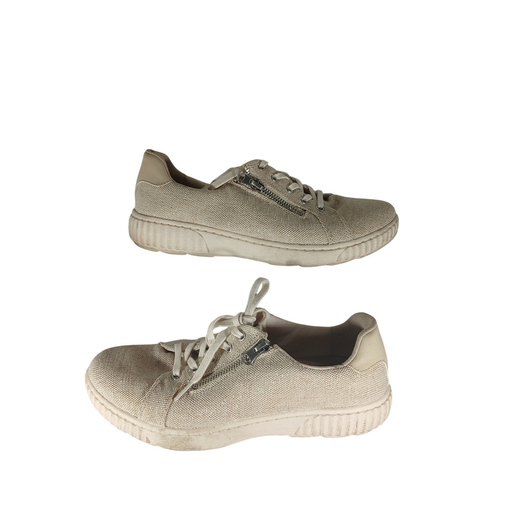 Clarks Collection Sneakers Size 9 Beige Shimmer Zip Casual Comfort Core Walking